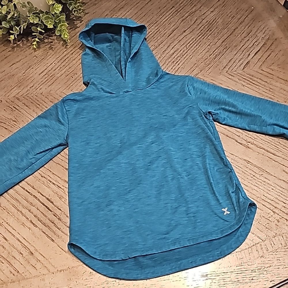 Teal hooded shirt quick-dri size 6-6X